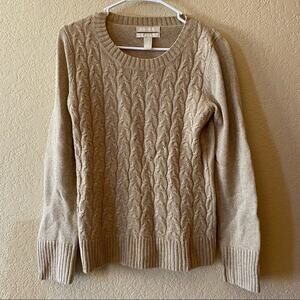 NWOT: Tan & Silver Banana Republic Cable Knit Sweater - Size: Small
